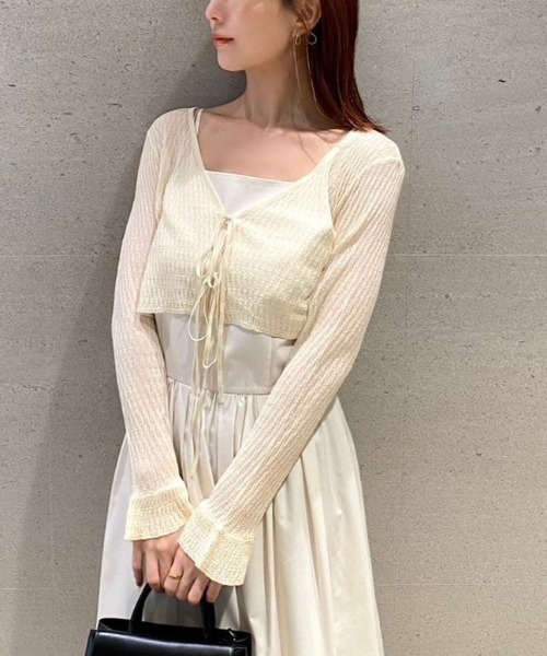 SNIDEL（スナイデル）の「シアーボレロカーディガン（ニット/セーター