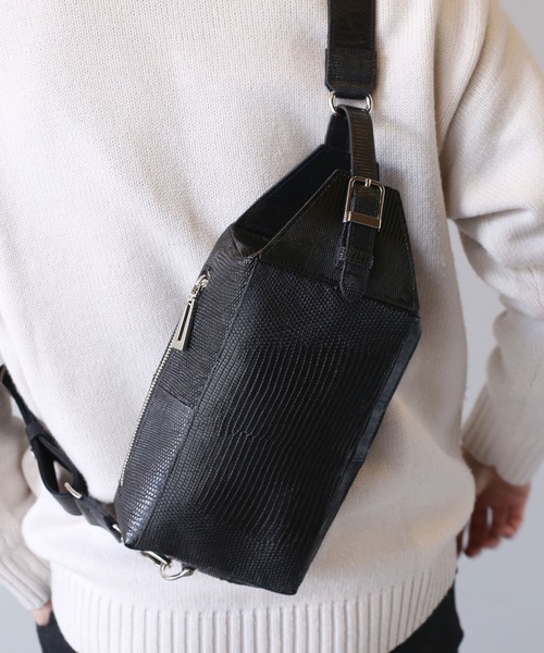 日本製リザードレザーボディバッグ（クラッチバッグ）｜sankyo shokai