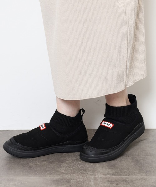 HUNTER IN/OUT イン/アウト カフ ニットブーツ パファー/スウェード