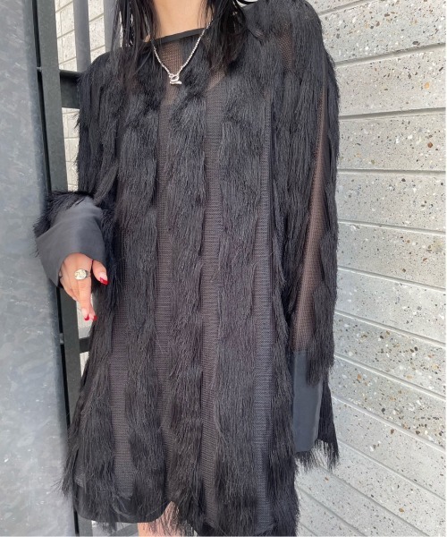 Ameri（アメリ）の「FULL FRINGE OVER TOP（Tシャツ/カットソー）」 - WEAR