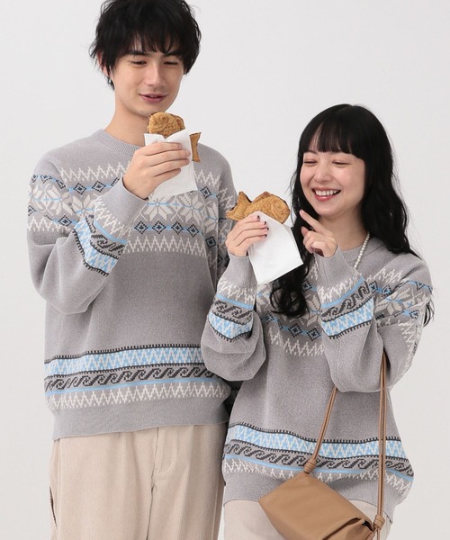 セール】やわらかリッチモールニット/柄/581135（ニット/セーター