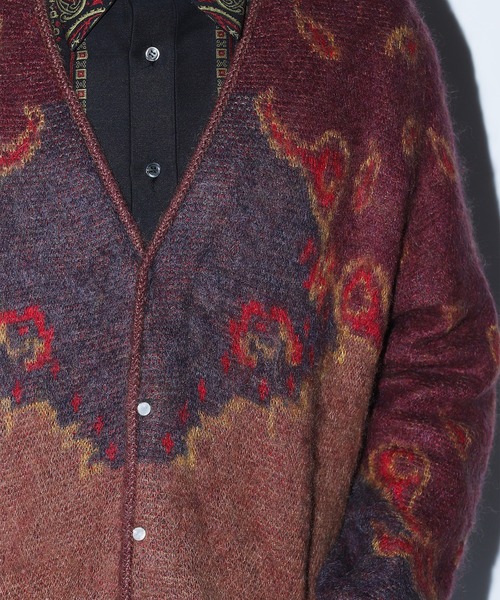 TOGA PULLA(トーガプルラ)】モヘアジャガードニットカーディガン