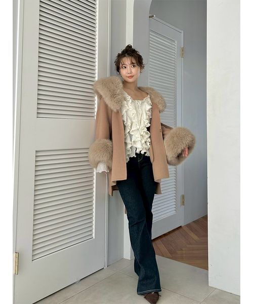 セール】ラッフルデザインニットプルオーバー（ニット/セーター