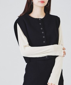 ペプラムニットカーディガン（カーディガン/ボレロ）｜anuans（ア