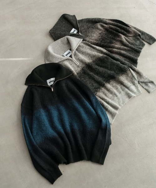 SINSS（シンス）の「Wool blend gradation zip knit / ウールブレンド