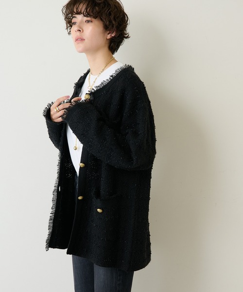 Whim Gazette（ウィムガゼット）の「ニットツイードジャケット（ノー