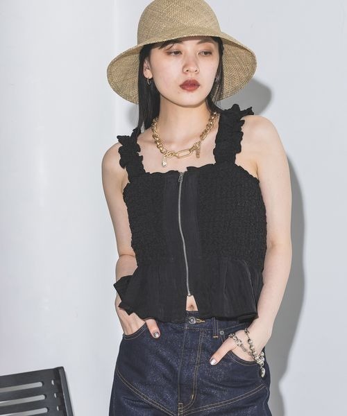 JEANASIS（ジーナシス）の「2WAYワッシャーZIPキャミ/125346