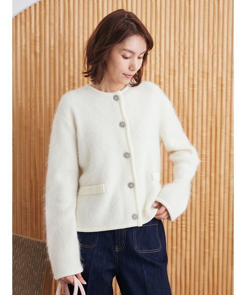 セール】【USAGI ONLINE・ZOZO限定】アルパカニットシャギーカーデ