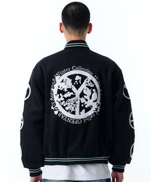 OY/オーワイ』DISPERSION LOGO VARSITY JACKET/ロゴバーシティ