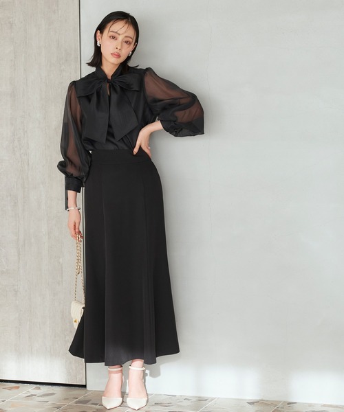 セール】洗える ｜【ドレスアップデコルテ ブラウスシリーズ】タック