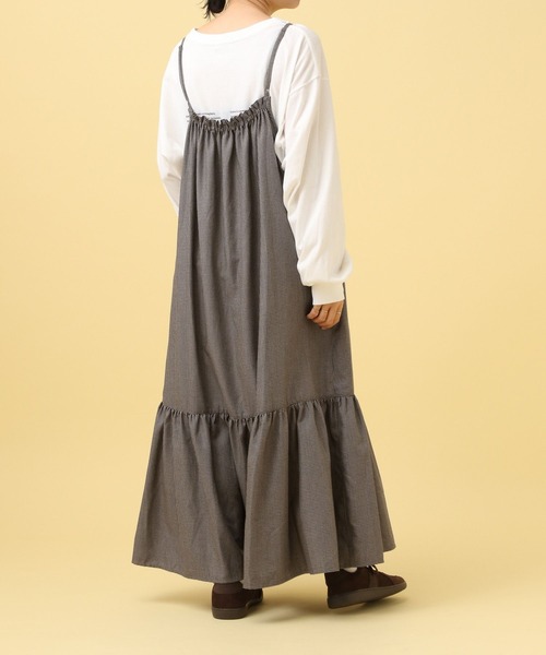 セール】【産前・産後対応】マタニティ／ギャザーキャミワンピース