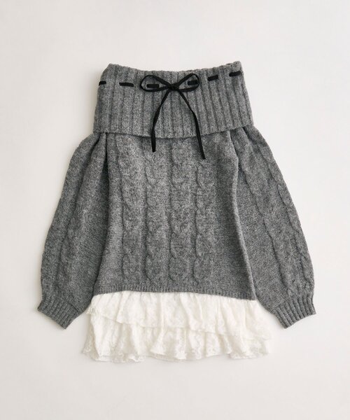 セール】【インフルエンサー企画】YUI girly cable one-piece