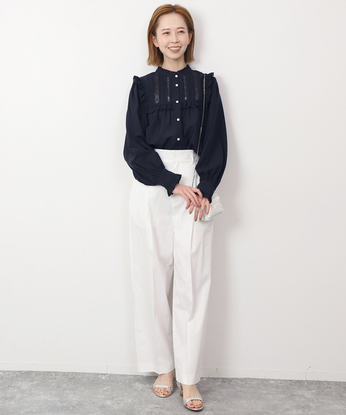 SLOBE IENA（スローブイエナ）の「レースピンタックフリルブラウス