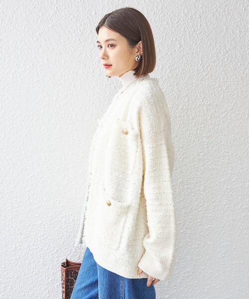 SHIPS（シップス）の「〈手洗い可能〉ニット ツイード クルーネック