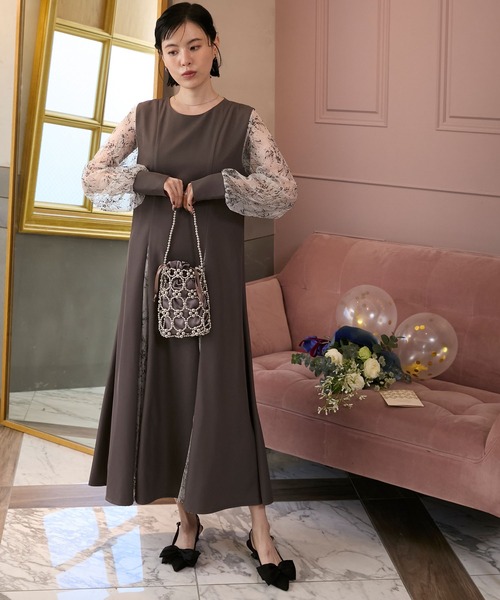 forksy.】【オケージョン対応】異素材ドッキング レース切り替え