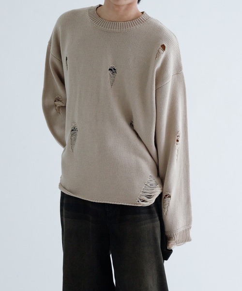 EPNK】Crash damage knit / クラッシュダメージニット（ニット