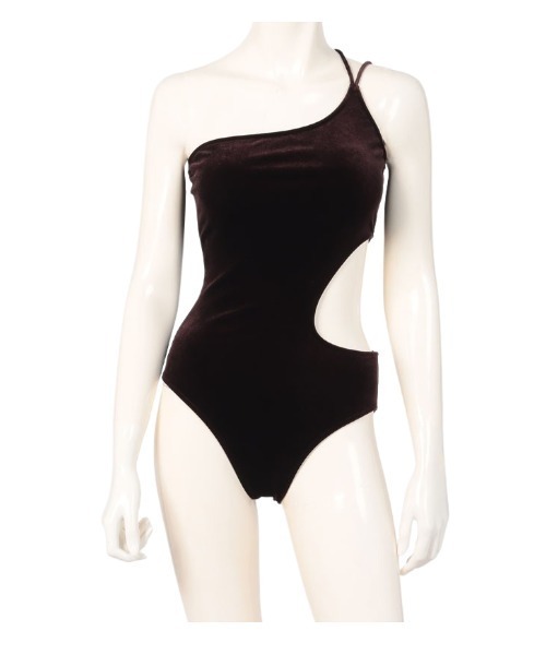 anuans（アニュアンス）の「サイドカットアウトベロアワンピース（水着