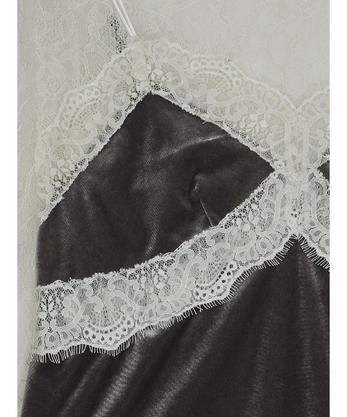 Ameri（アメリ）の「VELOUR CAMI SET LACE TOP（シャツ/ブラウス