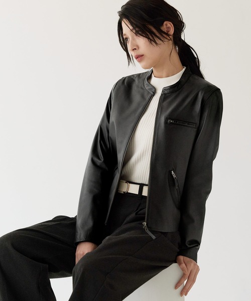ラムレザーライダースジャケットシングル（ライダースジャケット