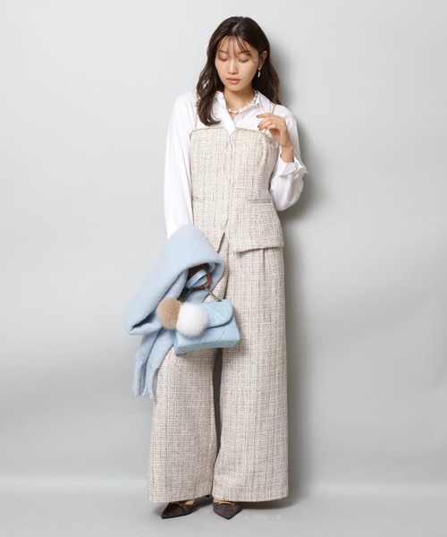 JUSGLITTY（ジャスグリッティー）の「チェーントリムツイードキャミ