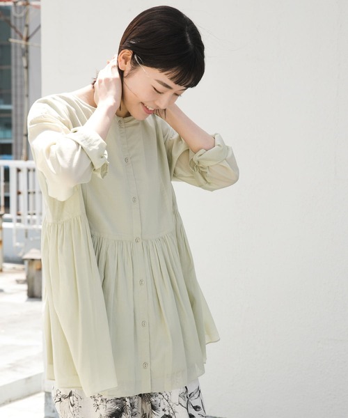 かぐれ（カグレ）の「ボイルギャザー2WAYブラウス（シャツ/ブラウス