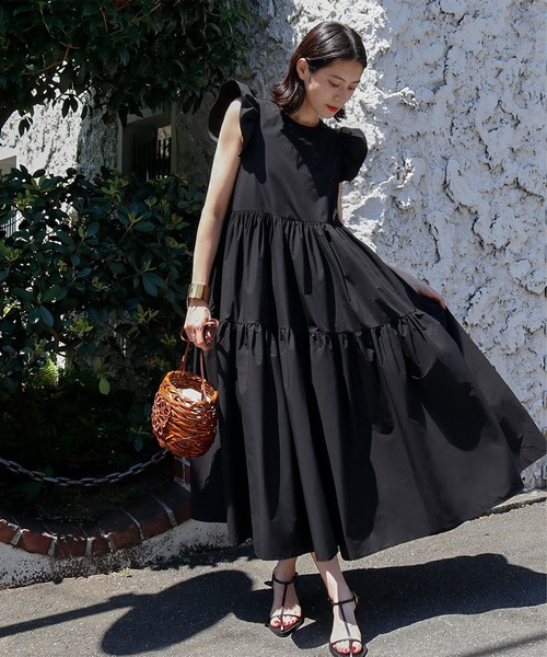 ELFRANK（エルフランク）の「フリル袖ティアードフレアロング