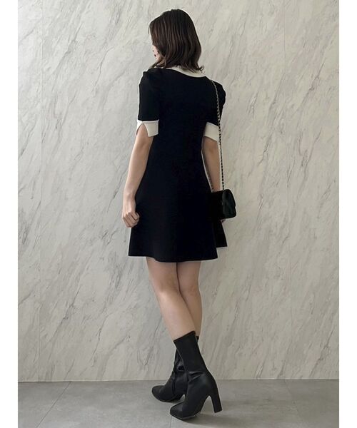 dazzlin（ダズリン）の「ビジューカラー半袖ニットワンピース