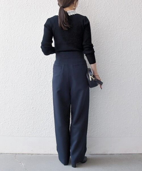 SHIPS any:〈洗濯機可能〉ダブルクロス タック ストレート パンツ