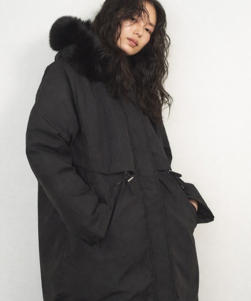 セール】フェイクファー付きミドルコート（モッズコート）｜Shelly