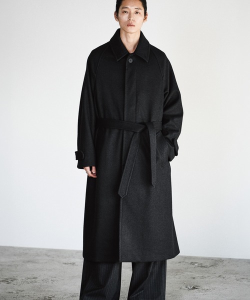 WOOLY HERRINGBONE BALMACAAN COAT（ステンカラーコート）｜WYM LIDNM