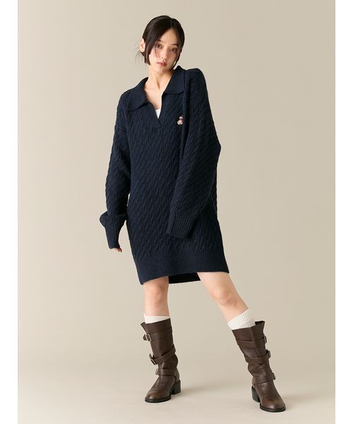 セール】Lily Bearケーブルニットワンピース（ワンピース）｜LILY