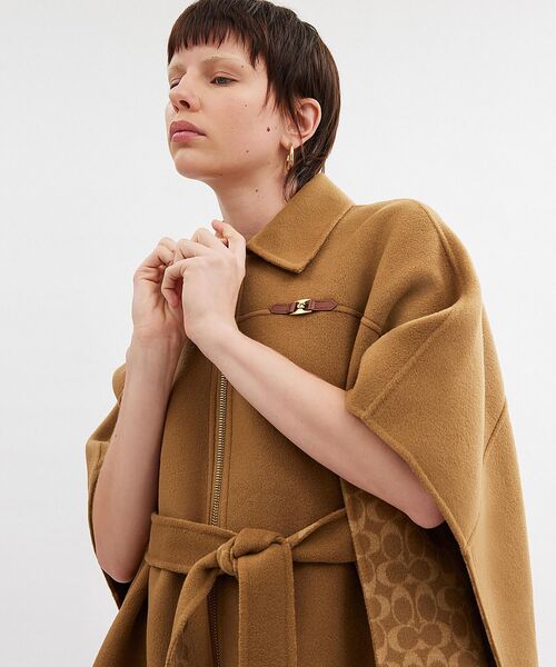 ダブル フェイス ウール ケープ（その他アウター）｜COACH（コーチ）の