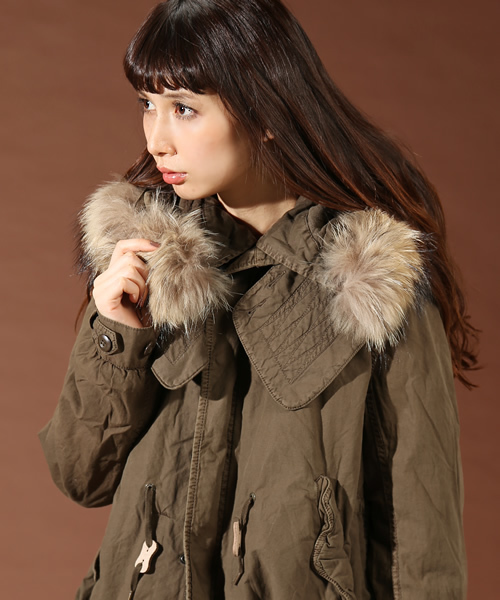 goa（ゴア）の「ラクーンファー付 硫化ショートモッズコート（モッズ