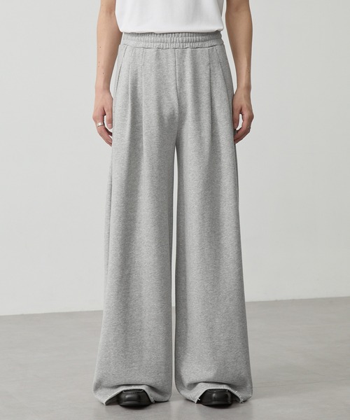 CALLNE】2tuck Cutoff Sweat Slacks / 2タックカットオフ スウェット