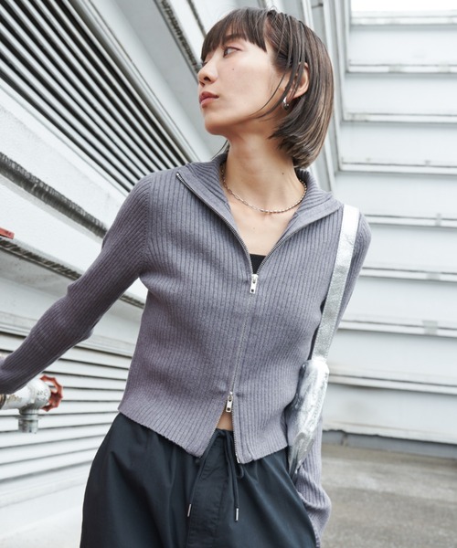 Auntie Rosa Holiday（アンティローザホリデー）の「リブ編みダブルZIP
