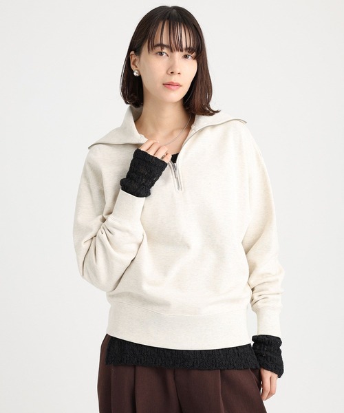 BABYLONE（バビロン）の「裏毛ハーフジッププルオーバー（スウェット