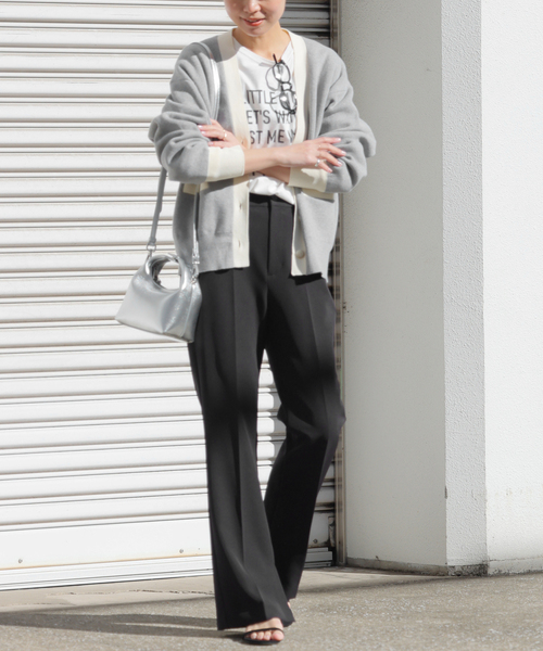 ダブルニットコントラストカーディガン（カーディガン/ボレロ