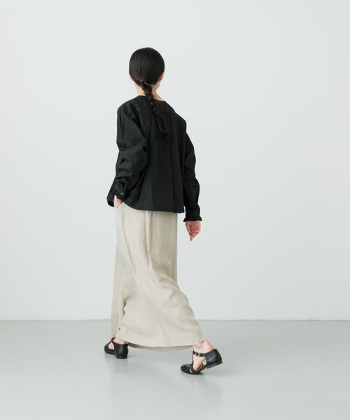 かぐれ（カグレ）の「コットンリネンフリルブラウス（シャツ/ブラウス