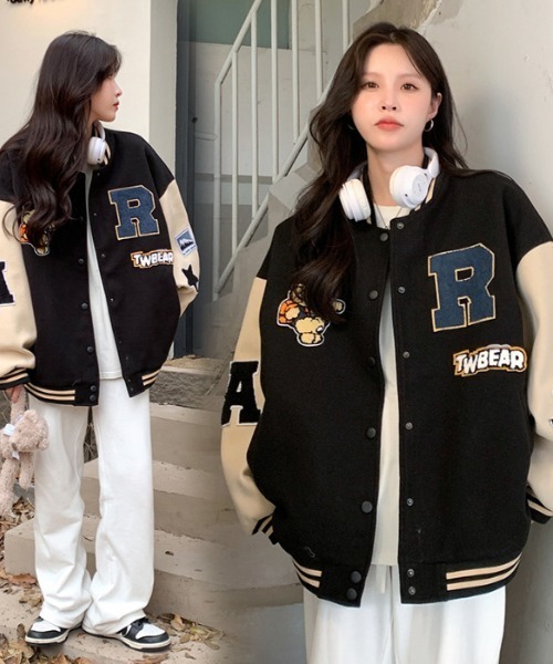 セール】メルトン ワッペン バイカラー スタジャン（スタジャン