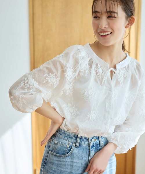 フラワー刺繍シアーブラウス（シャツ/ブラウス）｜fifth（フィフス）の