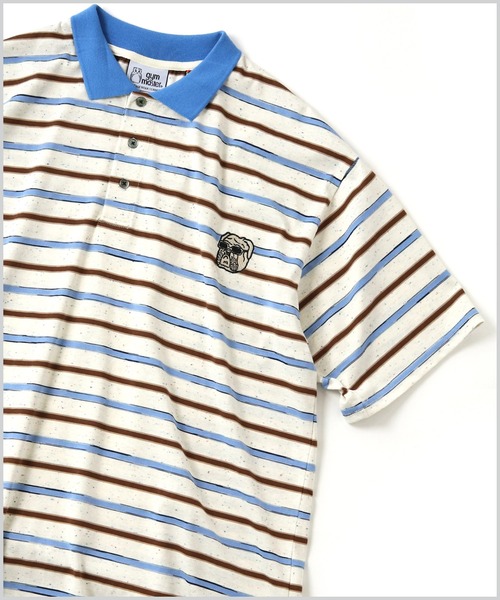 ブルドッグ刺繍ボーダーポロシャツ | ジムマスター（gym master）公式通販