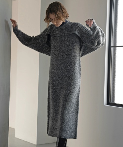 WILLFULLY（ウィルフリー）の「2piece mix color maxi knit OP