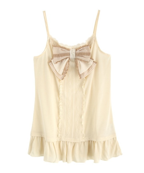 axes femme（アクシーズファム）の「ストライプビッグリボンキャミ