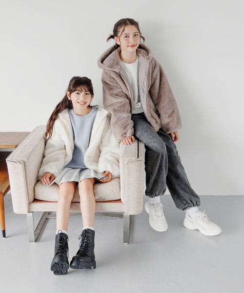 セール】洗えるフワモコファーZIPパーカー/116650（その他アウター