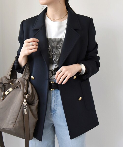 セール】quaranciel:〈洗濯機可能〉ジャージー テーラード ダブル