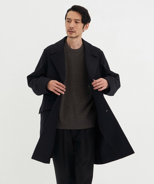 ATON】SUPER 160S DOUBLE SAXONY SEMI DOUBLE COAT／軽く羽織れる上質
