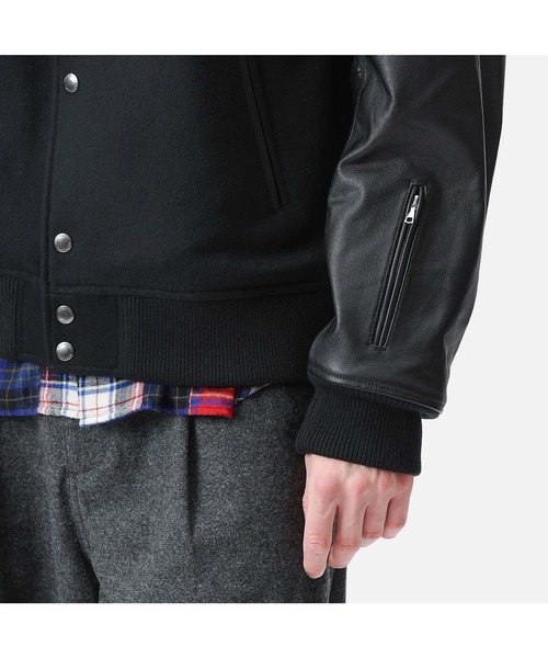 SOPHNET.（ソフネット）の「LEATHER SLEEVE VARSITY JACKET