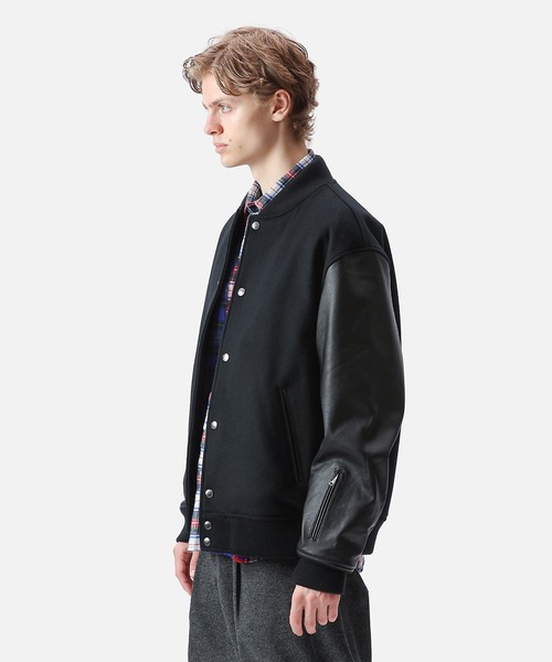 SOPHNET.（ソフネット）の「LEATHER SLEEVE VARSITY JACKET