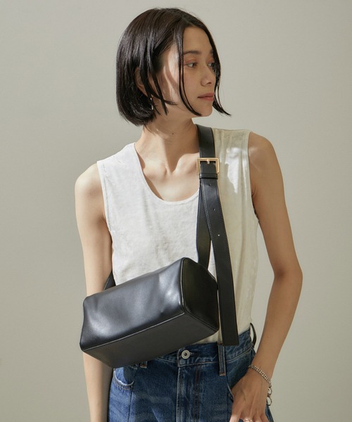 雑誌掲載】【追加】レザーボックスショルダーバッグ/クロスボディ