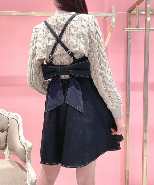 lilLilly（リルリリー）の「バックリボンデニムワンピース（ワンピース